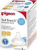 Pigeon SofTouch Peristaltic Plus (Пиджен) соска силиконовая для бутылочки с 1 месяца, размер S 3 шт, Pigeon Corporation